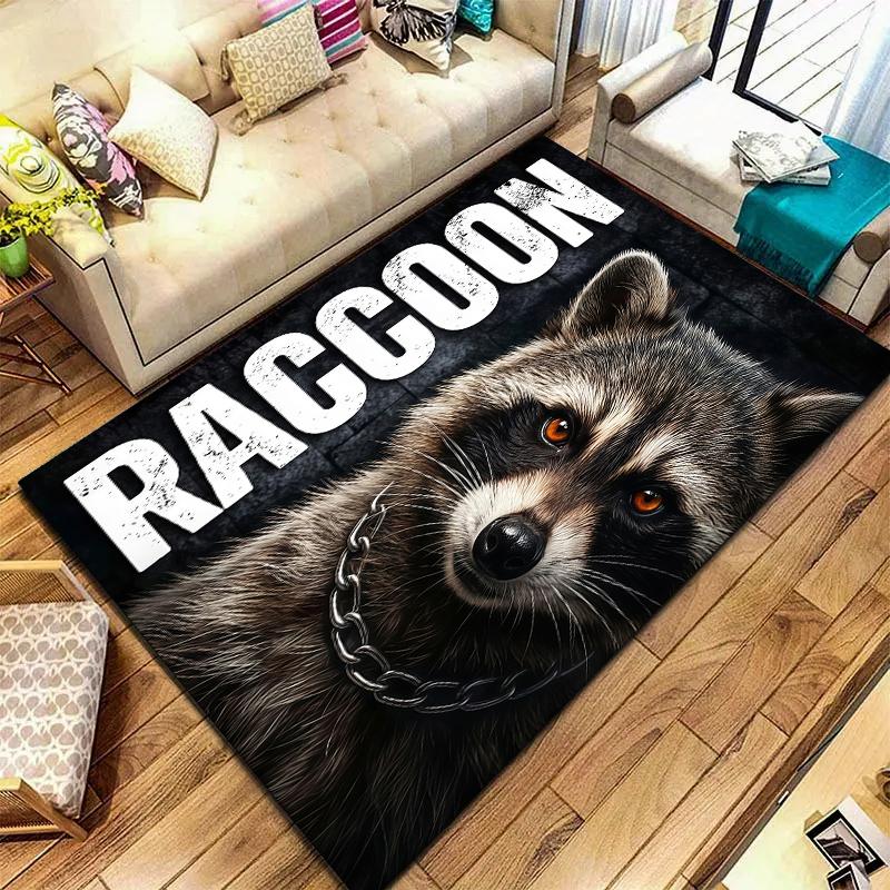 Serious Dark Animals Pattern Square Carpet,Area Rug,Carpet Rug for Living Room Bedroom Sofa Playroom Decor,Non-slip Floor Mat,Holiday Birthday Gifts