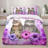 Bohemian Cat Three-piece Quilt Cover 3D Digital Printing Bedding Set Bed Cover