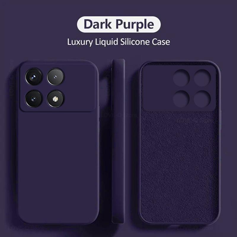 Для Poco X6 Pro Чехол Противоударный Жидкий Силикон Мягкий TPU Чехлы для Телефонов Xiaomi Poco X6 Pro 5G Poco X 6 X6Pro PocoX6 Pro Задняя Крышка