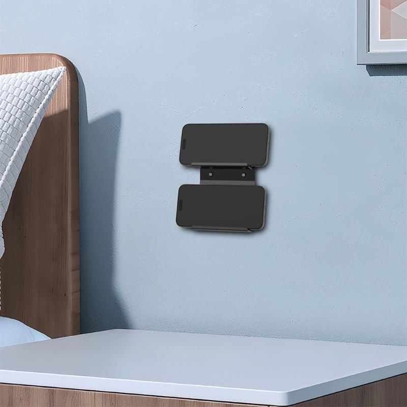 Metal Phone Wall Bracket Support Space Saving Design Wide Compatibility Up To 22mm Devices for Kitchen Bathroom Office