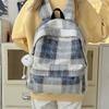 Клетчатый школьный рюкзак для ученика средней школы, женский, корейская версия, литературно-художественный стиль, рюкзак для студента колледжа