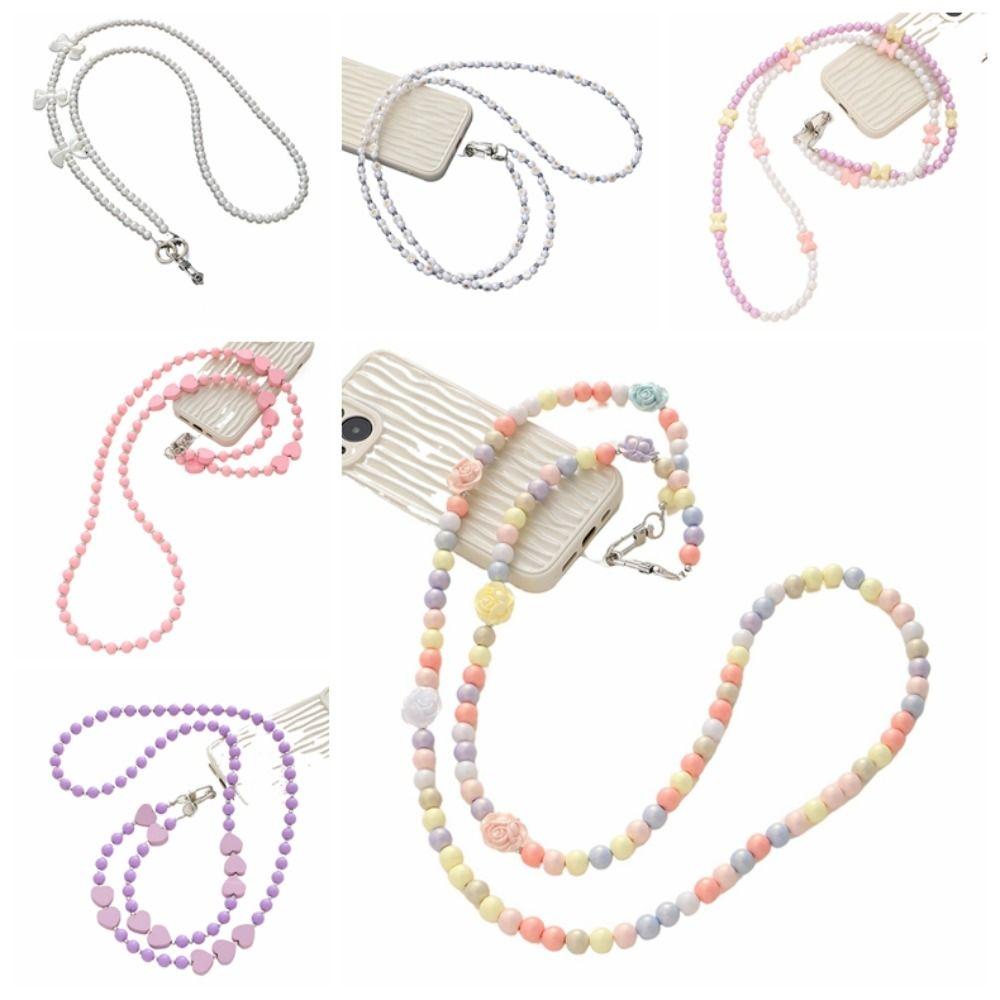 Crossbody Phone Crossbody Chain Beads Anti Theft Phone Strap  Mobile Phone Pendant
