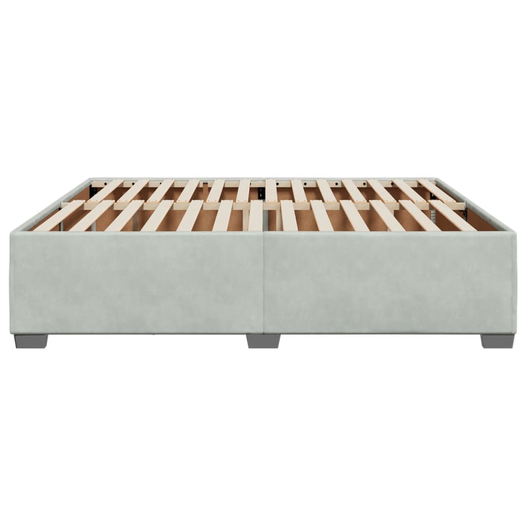 Bed Frame without Mattress Light Grey 200x200 cm Velvet