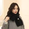 Classic Solid Color Long Label Knitted Yarn Scarf For Women'S Autumn And Winter Korean Style Versatile Warm And Thick Student Scarf For Couples