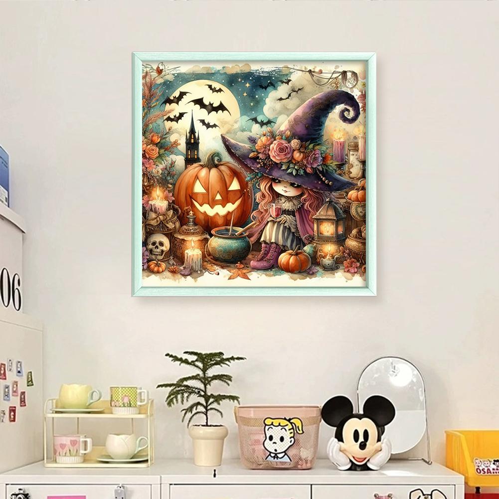 EY# Полная вышивка Эко-хлопковая нить 11CT Напечатанная Хэллоуин Ведьма Вышивка крестом