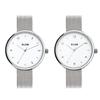 Парные часы Часы для пары Парные простые серебристые часы KLON PASS TIME ELFIN 33мм -СЕРЕБРИСТЫЙ МЕШ-