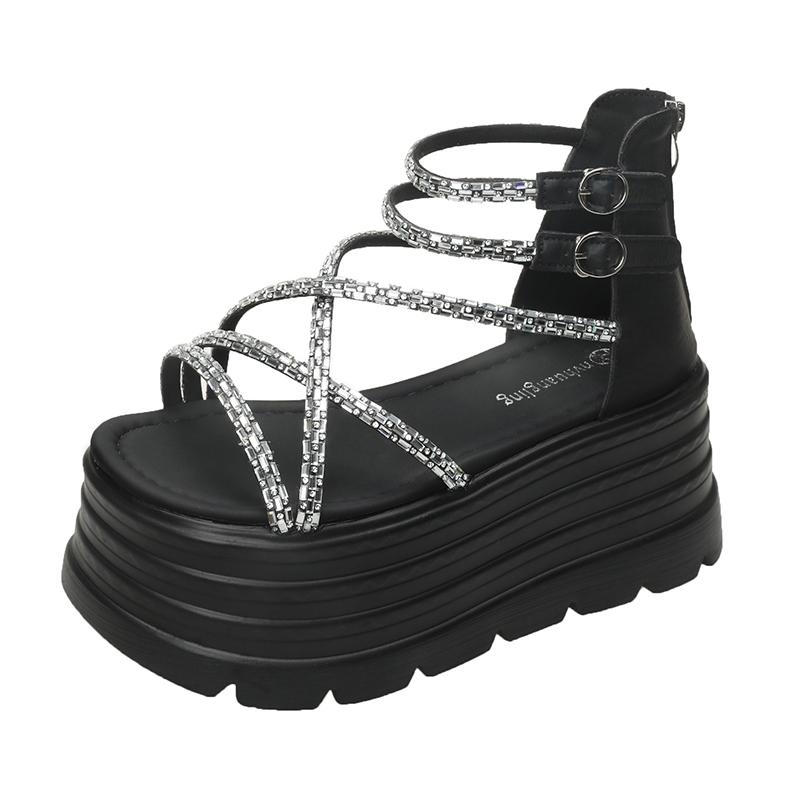 Мода 2025 Дизайнеры Женские Летние Сандалии Открытый Носок Платформа Танкетка Кроссовки Женская Повседневная Обувь Пляжные Сандалии Женские 8СМ