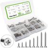 330-Piece Wood Screw Set, SUS304 Stainless Steel, Flat Head, Cross-Recessed, Self-Tapping Screws, Screw Nails, M3, M3.5, M4, General-Purpose Woodworki