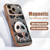 Магнитный Чехол Для Magsafe Для iPhone 17 Pro Max Панда, пьющая молочный чай, Покрытие с ощущением кожи Для iPhone 16 15 14 13 Pro Max