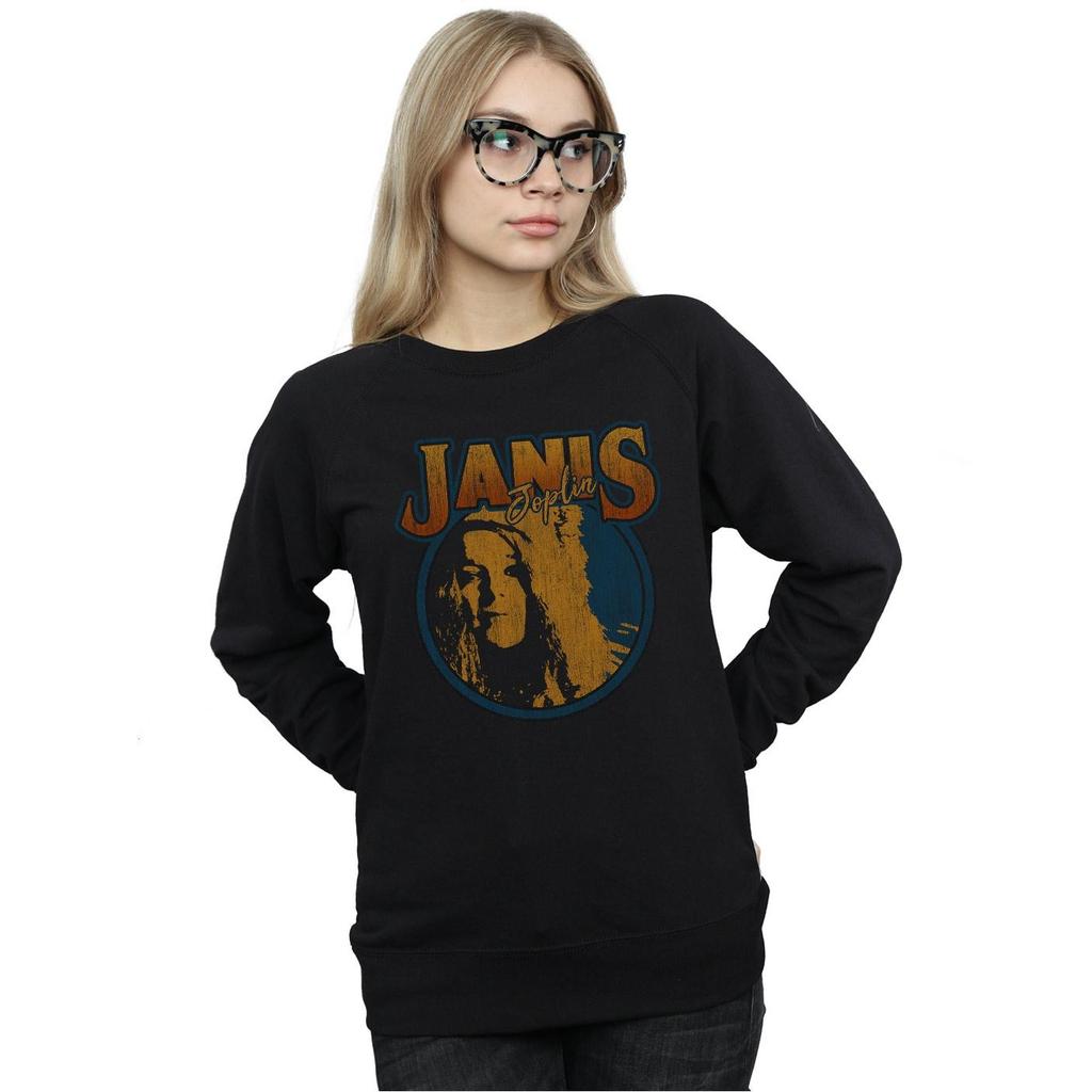 Janis Joplin Womens/Ladies Distressed Circle Sweatshirt
