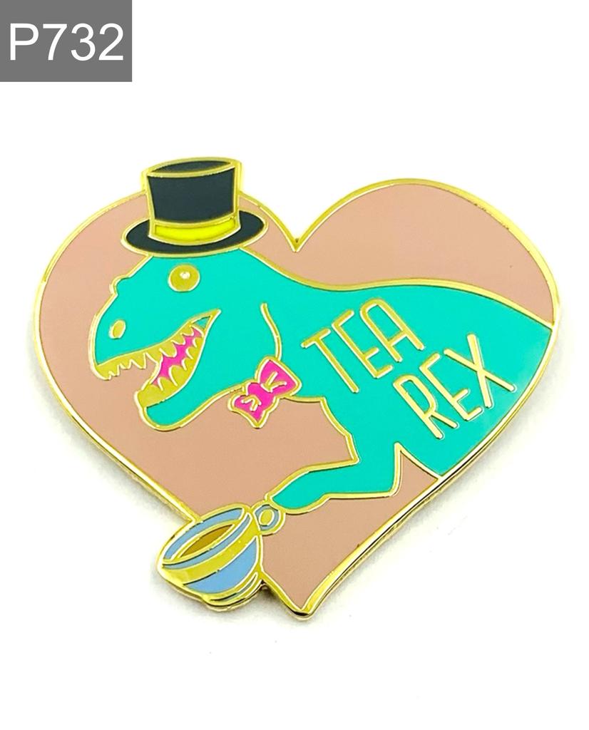 New Enamel Pin Tea Rex Metal Connector Gift Birthday 1 Piece