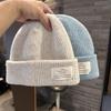 Knitted Hat for Women In Autumn and Winter Korean Ins Style Fashion Letter Label Wool Blended Thick Warm and Cold Pullover Hat