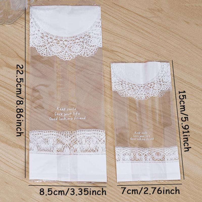 50Pcs Transparent Snowflake Pastry Packaging Bag Machine Sealed Bag For Baking Snacks Cookies Nougat And Snowflake Pastry