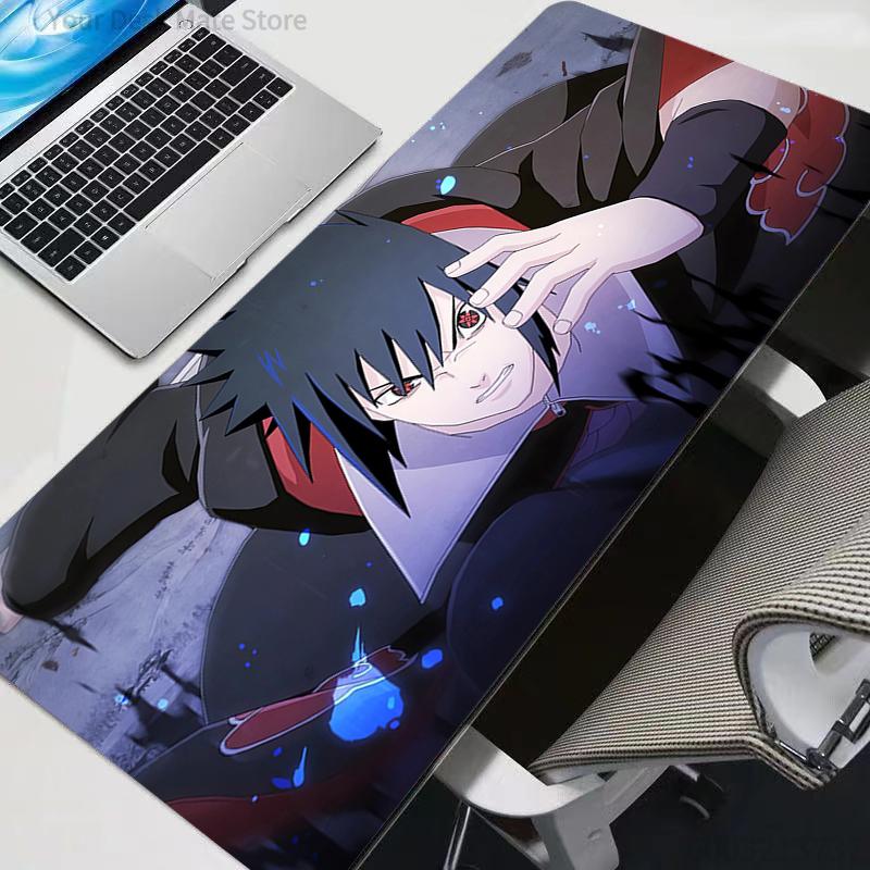 Mouse Pad HD Desk Mat Anime N-naruto Play Mat Gaming Mousepad Speed Sasuke Uchiha Computer and Office Gamer Cabinet Keyboard Pad