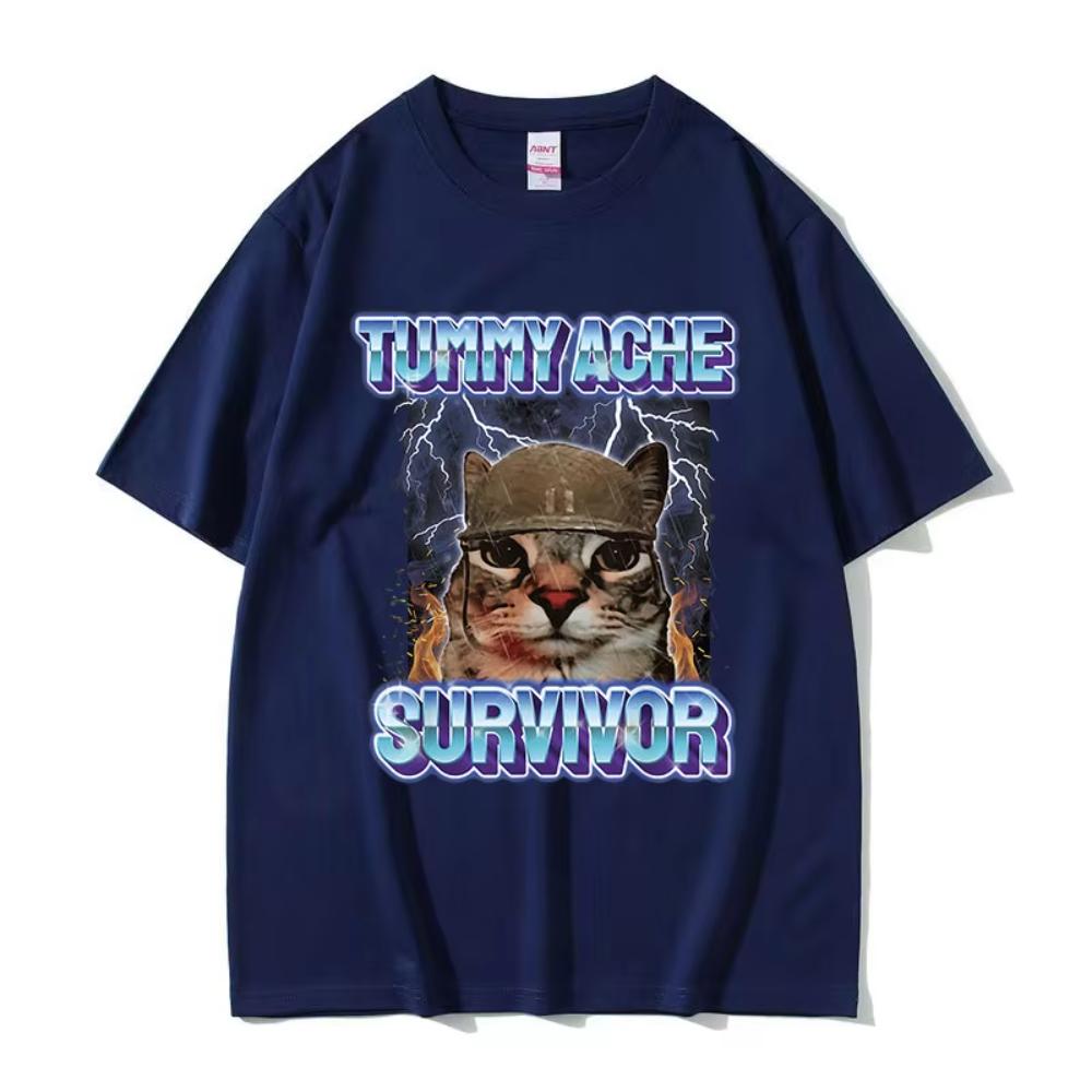 Abdominal Pain Survivor Funny Cat Emoji Tshirt Unisex Highquality and Fashionable Tshirt Unisexs Cotton Tshirt