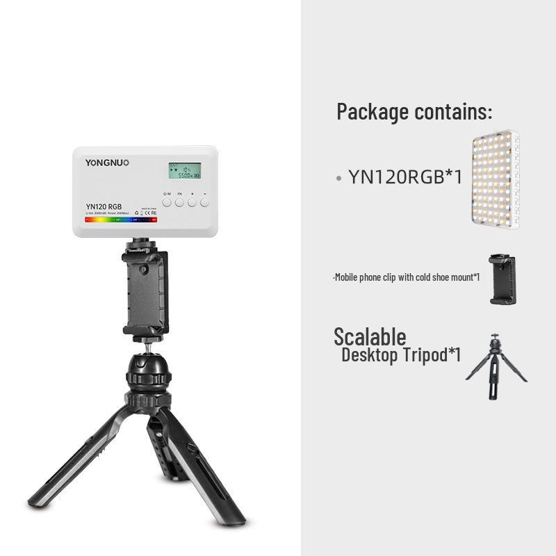 Yongnuo YN120RGB Портативный RGB карманный свет с регулируемой цветовой температурой для прямых трансляций, заполняющего света, влогов и создания атмосферы