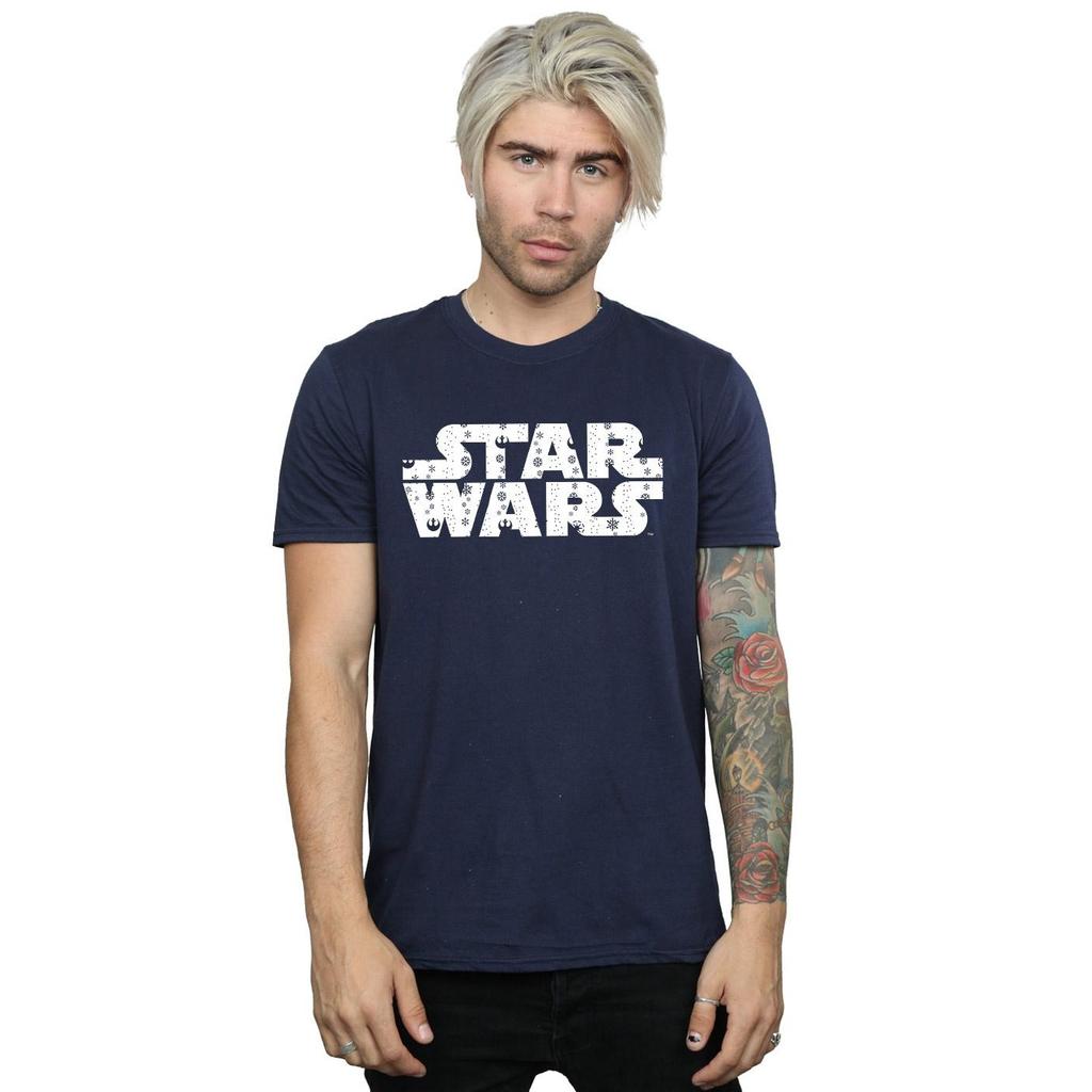 Star Wars Mens Christmas Logo T-Shirt