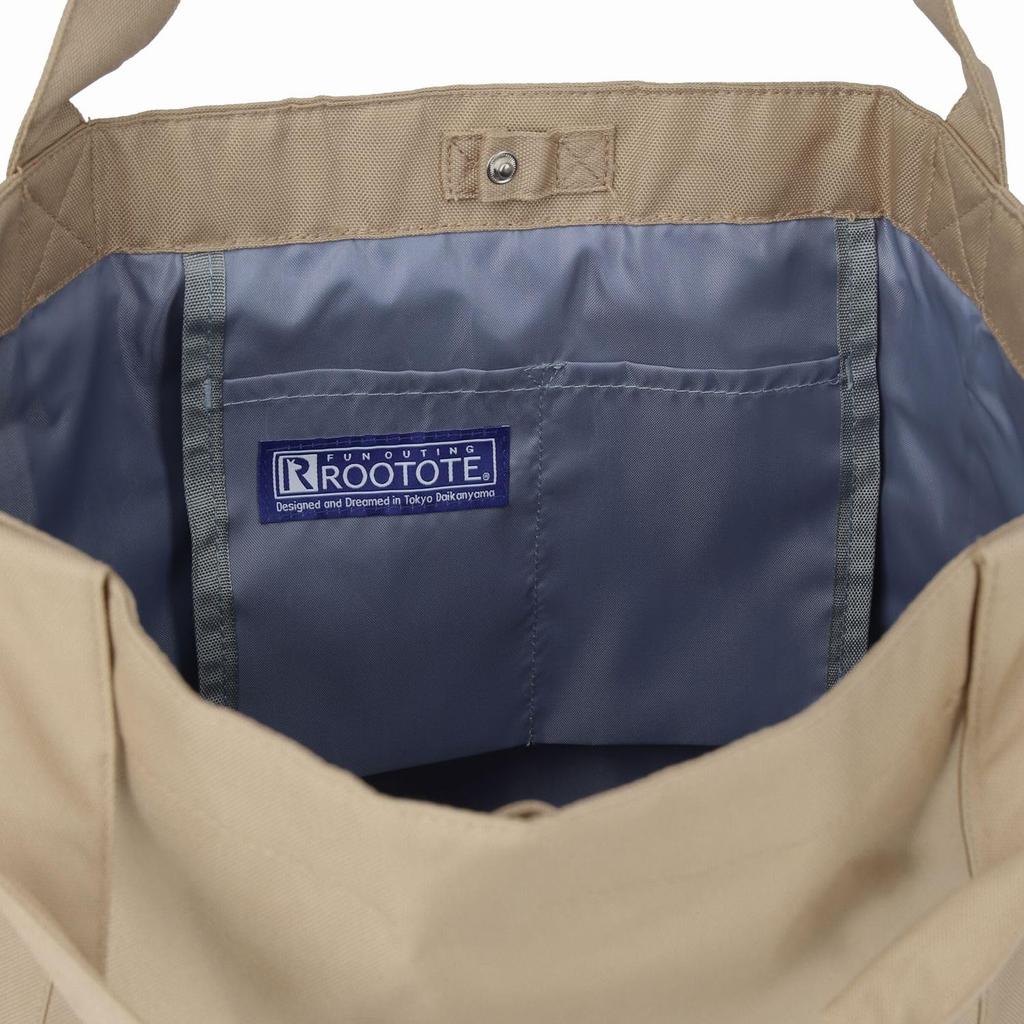Легкая сумка-тоут SN средние карманы 3157 бежевый 2 [Rootote] Водоотталкивающий