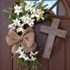 Easter Wreath With Cross Easter Bunny Garland Door Hanging Decoration