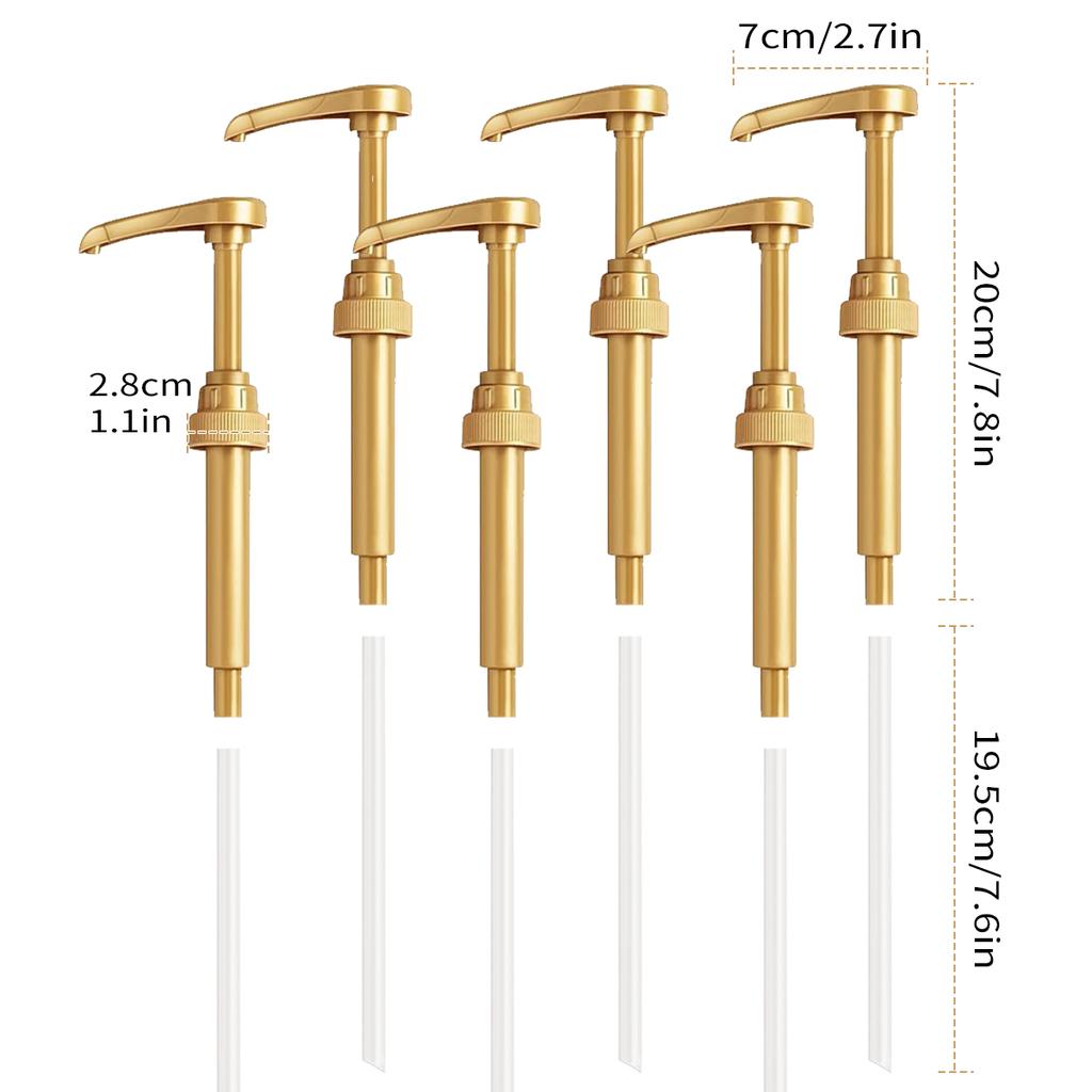 Leeseph Syrup Pump Coffee Syrup Pump Dispenser Gold Syrup Pump for 750ml/ 25.4oz Syrup Bottle Syrup Pumps for Coffee Bar