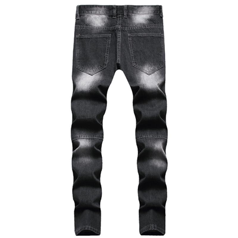 2024 Европейские и американские неэластичные джинсовые брюки, обычные черные стираные хлопковые мужские джинсы со средней талией