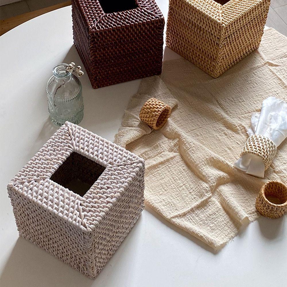 Hand-woven Technique Rustic Natural Napkin Holder Handmade Rattan Napkin Buckle Everyday Use
