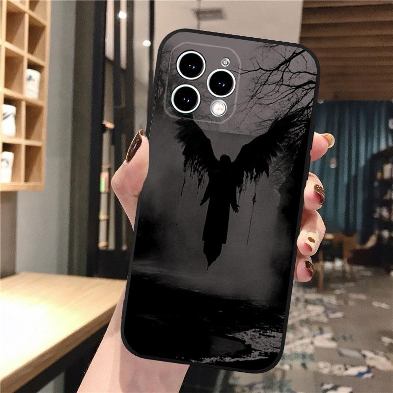Чехол для телефона для iphone 17 Pro Max 17 Pro Air 16 15 14 13 Pro Max 15 16 Pro 15Plus Черный Ангел Смерть демон
