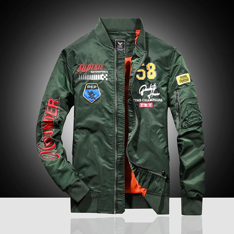 Мужская куртка Осенняя куртка-бомбер ВВС Мужская вышивка Бейсбольная форма Повседневная куртка