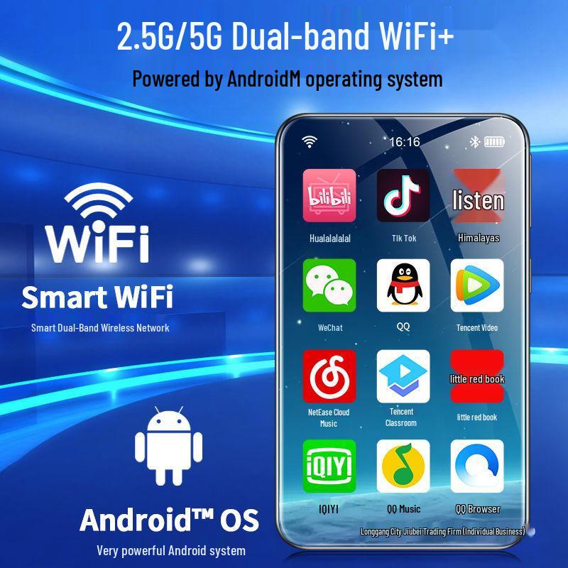 MP4/MP5-плеер с поддержкой Wi-Fi: Полноэкранное портативное устройство для музыки, видео, Bluetooth и чтения электронных книг