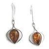 [N2252] - Silver Earrings 'Inspiration' Amber (rhodium-plated) - 22x17 Mm