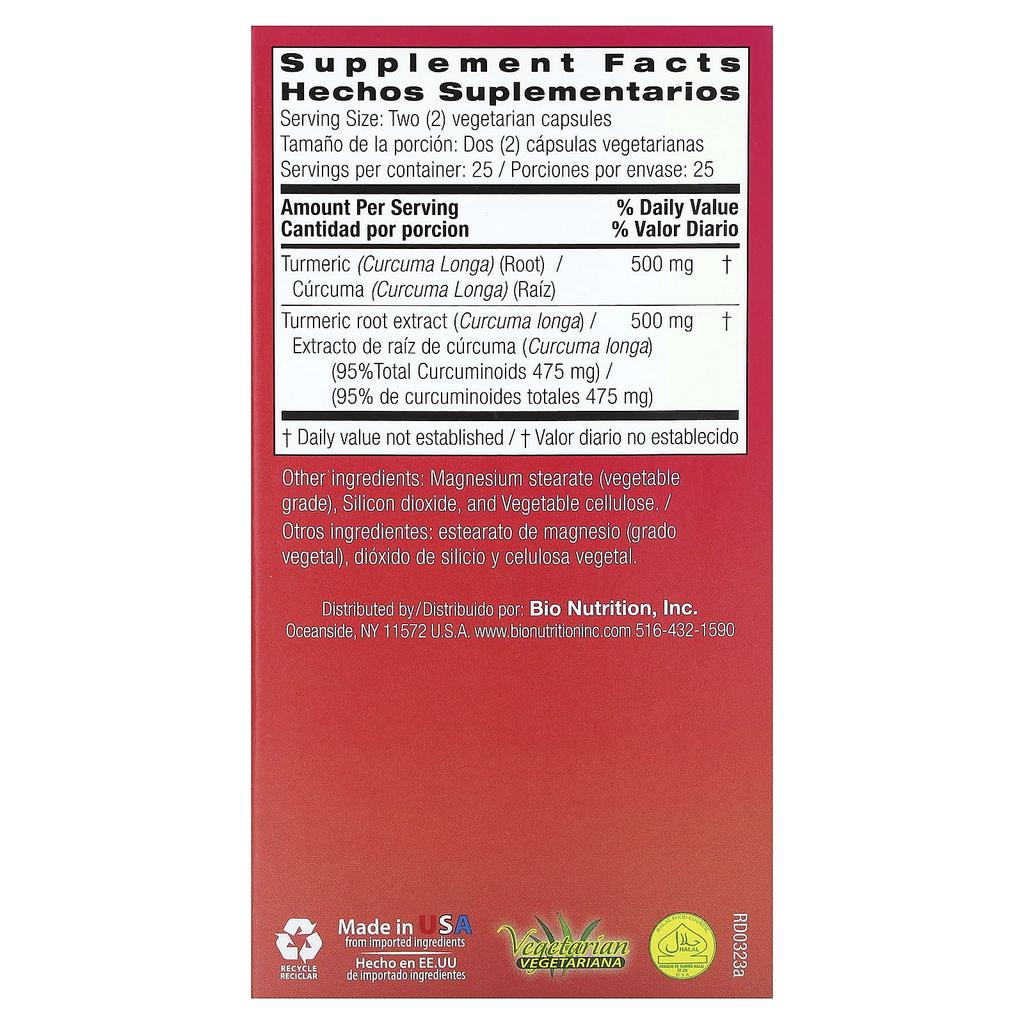 Turmeric Curcumin, Veggie Capsules 50