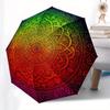 Vibrant Mandala Artwork: Colorful Circular Design for Home DecorUmbrella with Cute Design, Portable 3-Fold Compact Umbrella for Men & Women, Valentine