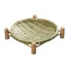 Bamboo Basket Tray Bread Handwoven Detachable Serving Fruit for Snacks Breakfast
