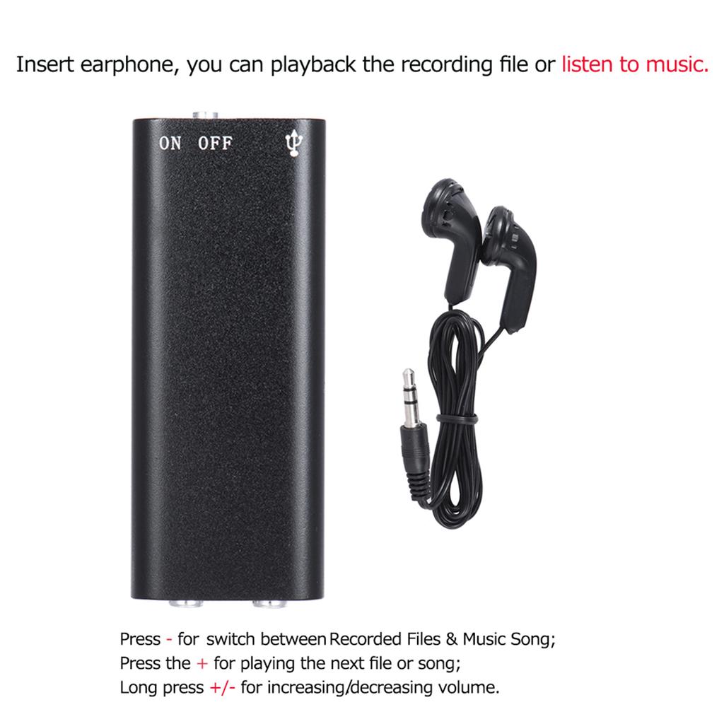 8 ГБ мини USB цифровой аудио диктофон диктофон MP3 музыкальный плеер портативное записывающее устройство
