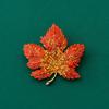High-End Maple Leaf Brooch: Elegant Women's Crystal Pin for Suits & Coats