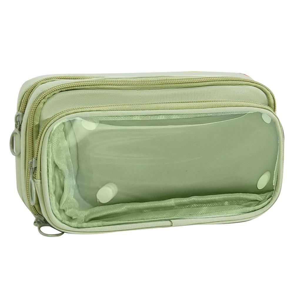 Прозрачный пенал на молнии, большая вместимость, коробка для канцелярских принадлежностей, модная упаковочная сумка, студенческий