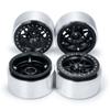 TRZX 2.9" Beadlock Wheel Rims, Aluminum Rim Hubs for Axial 1/6 SCX6 AXI05000 AXI05001 RC Crawler Cars (4-Piece Black)