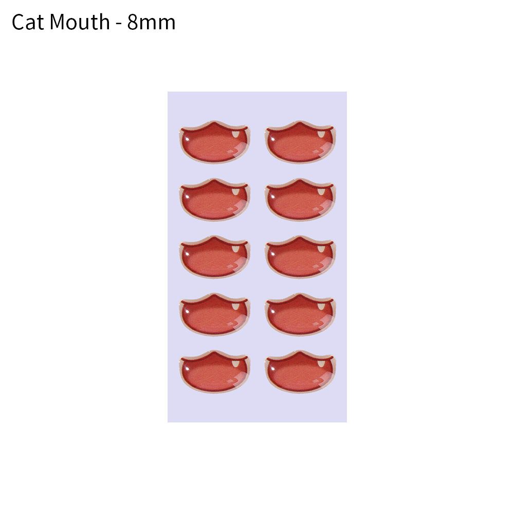 Glass crystal cute Anime Figurine Doll Cartoon Mouth Stickers MouthChips Paper Face Organ Paster