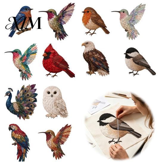 DIY Patchwork Hummingbird Project 3D Bird Kit, Owl Sewing Hand Stitching Learning Handmade Fabric Art Crafting Kit for Home Wall Decor