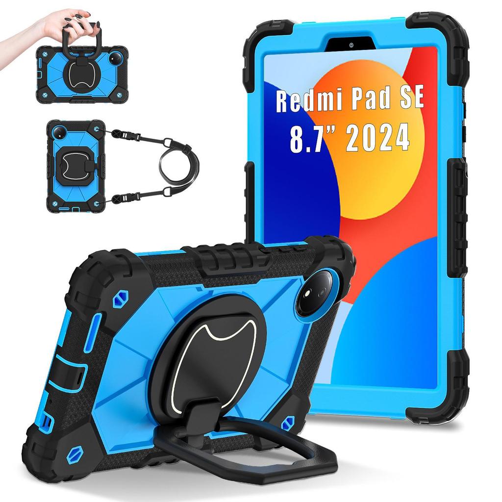 Чехол для Redmi Pad SE 8.7'' 2024: Вращающаяся на 360° подставка, Силиконовый чехол от падения