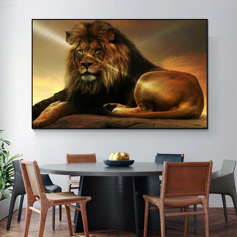 Современные животные Лев холст картины плакаты и принты настенные художественные картины для гостиной спальни украшения дома