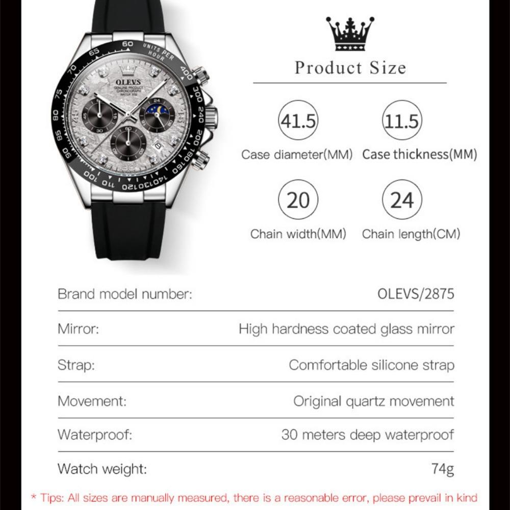 OLEVS Новые лучшие мужские часы Силиконовые многофункциональные кварцевые мужские часы Высококачественные часы