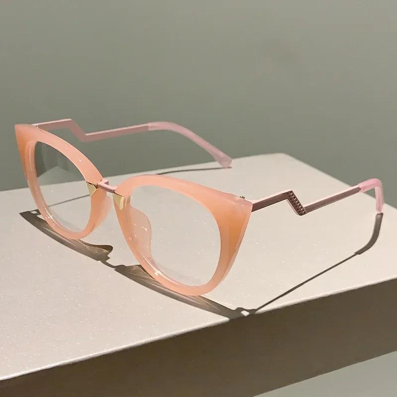 Винтажные очки «Кошачий глаз» для женщин, защита от синего света, роскошные дизайнерские оптические оправы, очки по рецепту для близорукости, модные