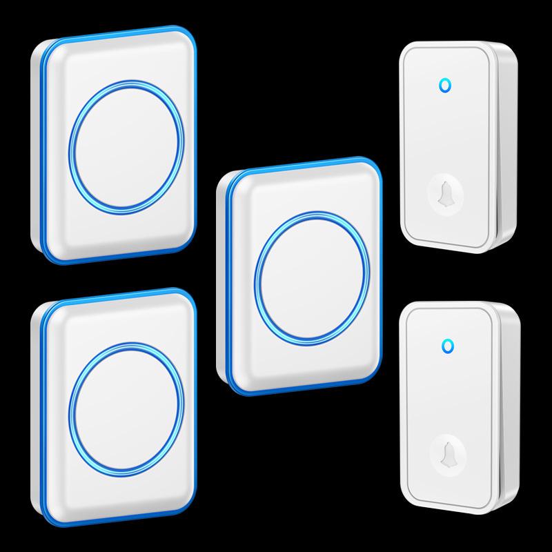 Kajia Si Wireless Self-Powered Doorbell with Long-Range, Three Receivers, Waterproof Design, and Flash Alert