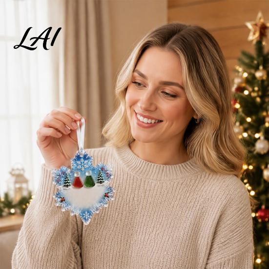 Holiday Window Ornaments Snowflake-Shaped Sea Glass Friendship Keepsake Christmas Ornament Acrylic Coastal Inspired Seasonal Home Accents