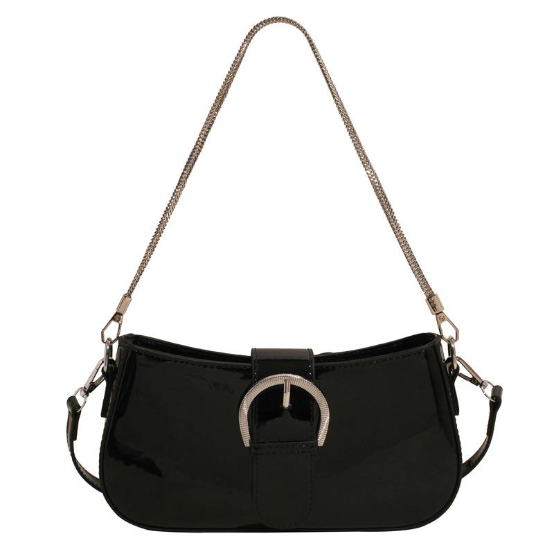 2025 Spring New French Temperament High-end Patent Leather Underarm Women's Bag Niche Design Fashion Shoulder Messenger Bag