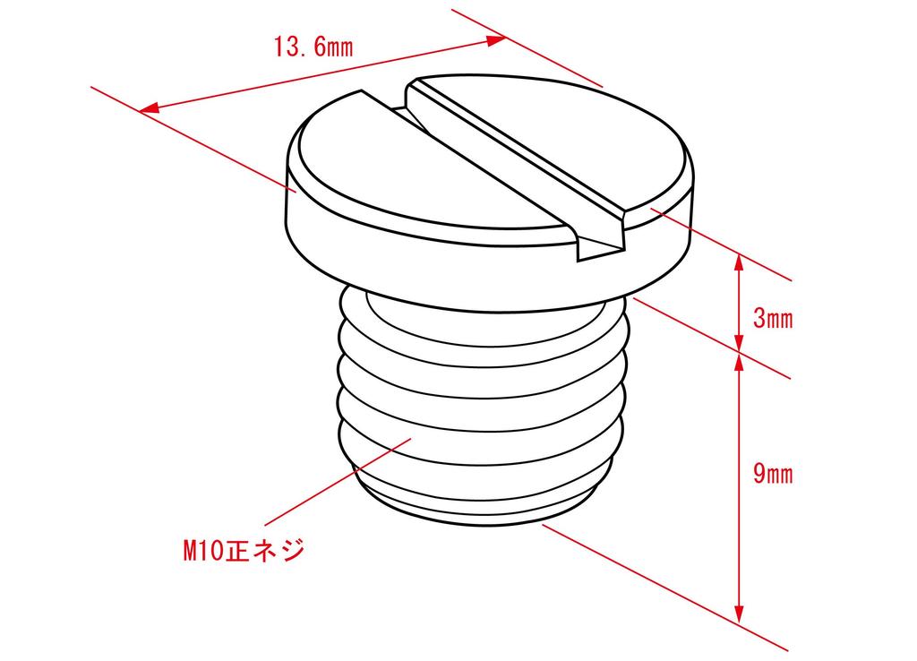 POSH 000806-02 Motorcycle Supplies, Aluminum Colored Mirror Hole Cover Cap (1 Piece), M10-P1.25, Positive Screw, 1 Piece, Red