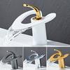 Bathroom Single Handle Basin Faucet Solid Brass Mixers Taps Creative Hollowed Out Love Shape Waterfall Design Basin Sink Taps