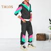 80s 90s Tracksuit Costume for Men Women Retro Hip Hop Windbreaker Jacket Suit Colorblock 2 Piece Hip Hop Outfit for Themed Parties Carnivals