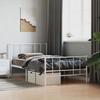VidaXL Metal Bed Frame with Headboard-Footboard White 90x190 Cm 352539